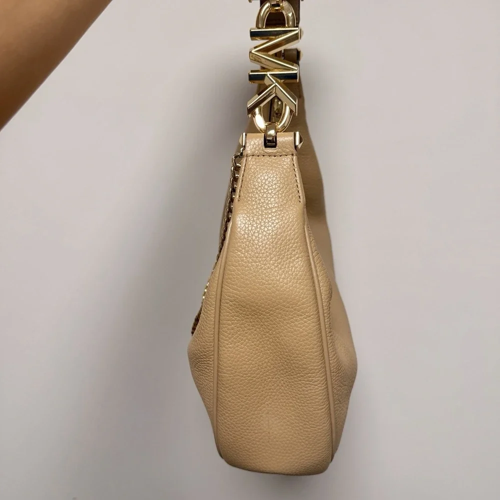 Michael Kors Tan Hobo Shoulder Bag with Gold Chain Accent